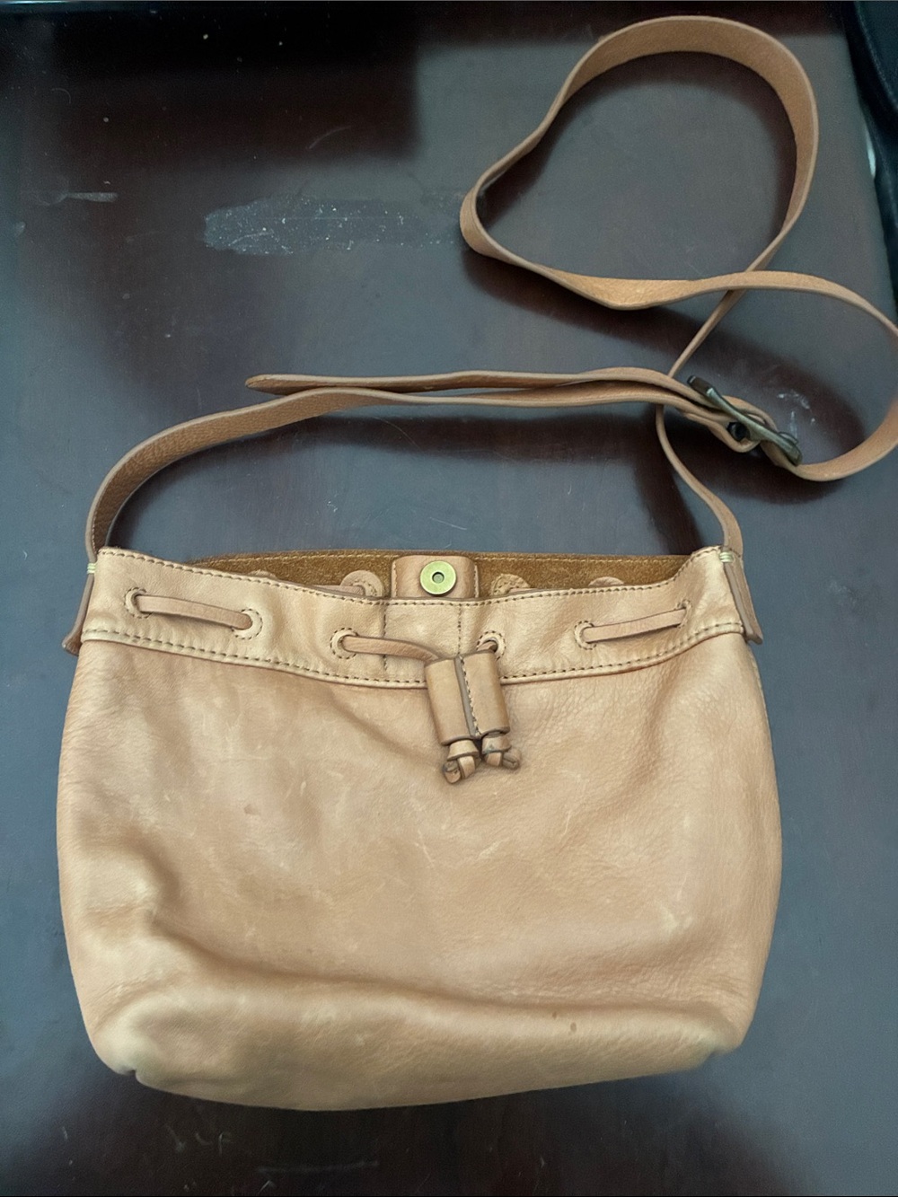 J. Jill Tan Leather Crossbody Shoulder Bag